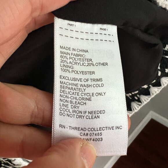 Laundry by Shelli Segal Womens Double Breasted Tweed Blazer XTRA-SMALL Black - Picture 8 of 13